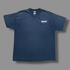 Vtg Sun Faded Shirt Pocket Tee y2k Graphic Tshirt Navy Blue Distressed Large
