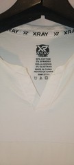 XRAY – Men’s Large – White/Lime Green V-Notch Short Sleeve Split Neck T-Shirt