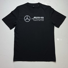 Black Mercedes AMG Petronas F1 Team Black T-shirt White Logo Medium Formula One