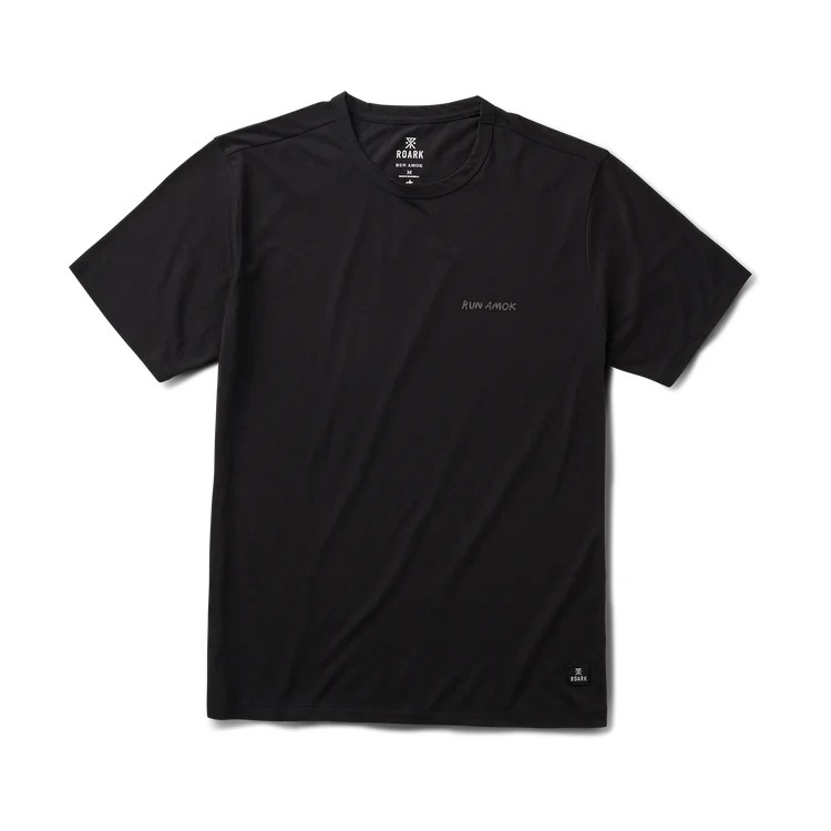 Roark Mathis Men’s Run Amok Tee X-Large Black S/S Active NEW #5823