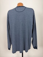 Vintage 90s Ribbed Henley Shirt Men 2XL Minimal Outdoor Casual Midweight Stretch