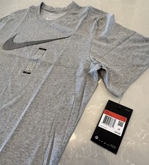 Nike Mens Dri-Fit Training T-Shirt ~ White & Grey ~ Choose Size S, M, L, XL