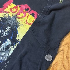 Vintage 1991 DC Comics Lobo Faded Black Graphic Tee Crew Neck M