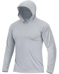 UPF50+ Mens Sun Protection Hoodies Shirts Long Sleeve Hooded UV Fishing Tops Tee