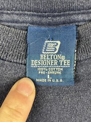 Vintage Belton Designer Tee Tri Color Old Angler’s Fishing Hole Shirt L Made USA