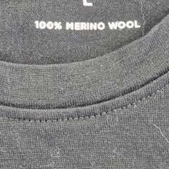 Unbound Merino T-Shirt Large Black Mens 100% Merino Wool Short Sleeve Round Neck