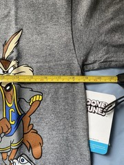 Looney Tunes Tee Tazz Bugs Coyote Dk Grey Size M