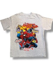 Vintage 90s Spider-Man vs Venom 1993 Marvel Comic Images Grey AOP Shirt XL RARE