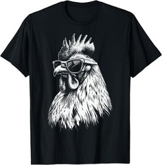 Chicken With Sunglasses T-Shirt, HOT ,Adult Kid TShirt