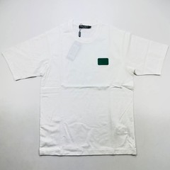 DOLCE & GABBANA Men’s Branded Tag Logo Plaque Cotton Oversized T-Shirt – White