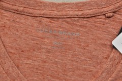 Lucky Brand Men’s T Shirt V Neck Short Sleeve Orange Linen Blend Size 3XLT NEW