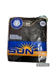 Sun Tees 100% Cotton Short Sleeve T Shirt Crew & V Neck (Black & White) S To 6XL
