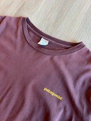 Vintage 90s Patagonia T-shirt Beneficial T XL Burgundy Gorpcore Organic Cottton