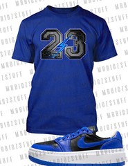 23 Thunder Lightening Tee To Match J1 Elevate Hyper Royal Sneaker Big Tall Small