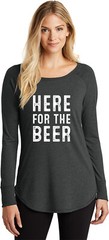 St Patricks Day Here for the Beer Ladies Tri Blend Long Sleeve Shirt