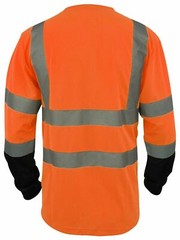 Hi Vis ANSI Class 3 Reflective Safe Orange Long Sleeve T Shirts High Visibility