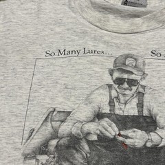 So Many Lures So Little Time Oneita Graphic T Shirt Men’s Size XXL Made In USA