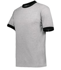 SOFT JERSEY RINGER T-SHIRT, RETRO ATHLETIC LOOK, CONTRAST COLLAR and CUFFS S-3XL