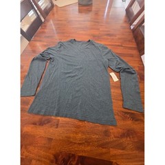 Banana Republic Men’s Long Sleeve Crewneck Shirt Heather Charcoal Large Sku 65