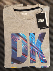 DKNY Men’s Size S Logo Stretch Cotton T-Shirt Heather Grey #DK43GT790