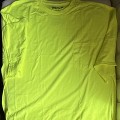 Walls Men’s Pocket T-Shirt Hi-Vis Yellow XL Regular Crew Neck Short Sleeve