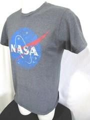 N.A.S.A. Logo Heather Gray T Shirt Men Size M