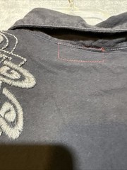 Gypsy 05 Embroidered Black Pullover Button Long Sleeve Small Made In USA-919