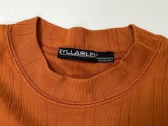 Vintage 90s Y2K Ribbed Shirt Men Large Silky Stretchy Polyester Burnt Orange