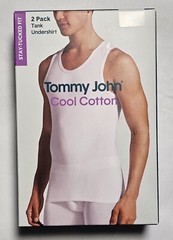 Tommy John Cool Cotton Tank Top Undershirt Stay Tucked Fit – XL – BLACK – 2-Pack