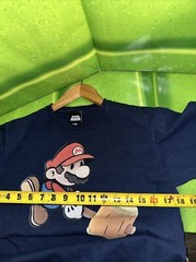 Super Mario Nintendo Mario With Hammer Blue Tee Size Adult / Teen Size M
