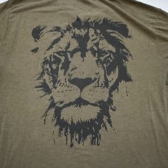 Perfect Tri T Shirt Mens Large Army Green Short Sleeve 926 ang Lion Graphic Tee