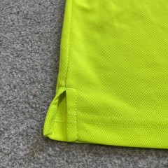 Duluth Trading Mens L Bright Safety Yellow Short Sleeve T-Shirt Pocket Stretch *