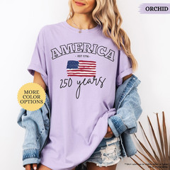 America 250 Years T-Shirt Comfort Colors American Flag Patriotic Gift Men Women