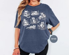 Woodland Raccoon Forest Animal Graphic Comfort Tee Soft Cozy Gift Unisex