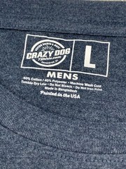 Crazy Dog Fishing T-shirt Men L Gray Blue Can’t Work Today, My Arm is in a Cast