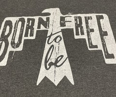 Born To Be Free Patriotic T Shirt/ Men’s (L) Charcoal Next Level Cotton Blend