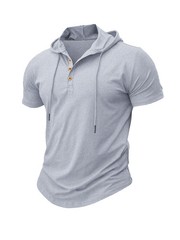 Men’s T Shirt Summer Slim Fitness Hooded Short-Sleeved Tees Male Lightweight