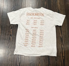 Zach Bryan The Burn Burn Burn Tour T Shirt Men’s Large White Cotton