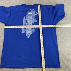 Vintage Nike T-Shirt Men Sz L Basketball Court Y2K Distressed Blue Crewneck