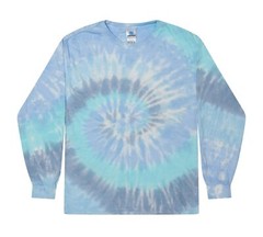 Long Sleeve Tie Dye T-Shirts Multicolor Adults & Kids Size Cotton Colortone