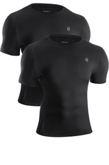 Runhit Men’s Compression Shirts Short Sleeve Athletic T Shirt Cool Dry Workout L