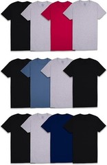 Mens 6-Pack Assorted Crew T Shirts Fruit of the Loom Mystery Colors & Materials
