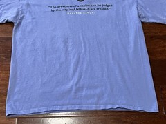 Mahatma Gandhi Purple Mens XL Dogs Cats Do More For Pets Good Treatment T Shirt