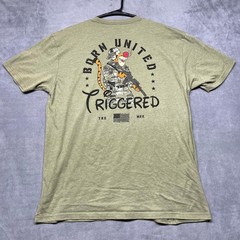 Born United Private Label Triggered T Shirt Mens XL Olive Green Graphic Print