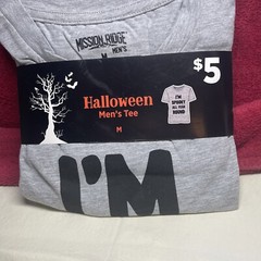 Mission Ridge Halloween T-Shirt size M Gray/I’m Spooky All Year Round -NEW