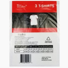 Men’s V-neck T-Shirt, White /Black 6 Pack “100% Cotton & Tagless”