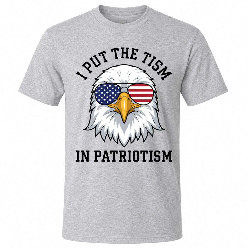 Patriotism Retro Eagle USA Flag Gray T-Shirt