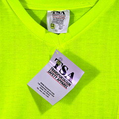 TSA Hi Viz Shirt Mens 6XL Yellow Long Sleeve Pocket Tee Casual Class 1 2 NWT