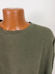 Distressed Waffle-Knit Shirt Men XXL Boxy Grunge Minimal Olive Midweight Vintage