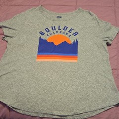 Old Navy Everywear Men’s XL Gray Crew Neck Short Sleeve Boulder Colorado Tee